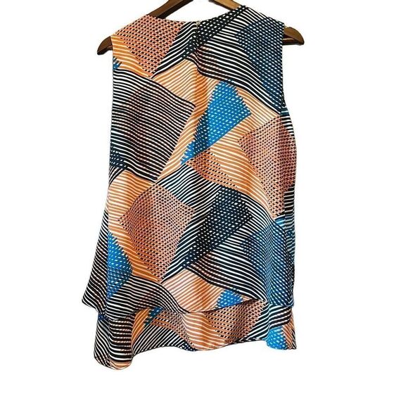 Chaus New York Sleeveless Blouse Top Abstract Geometric Print Multicolor - Picture 4 of 4